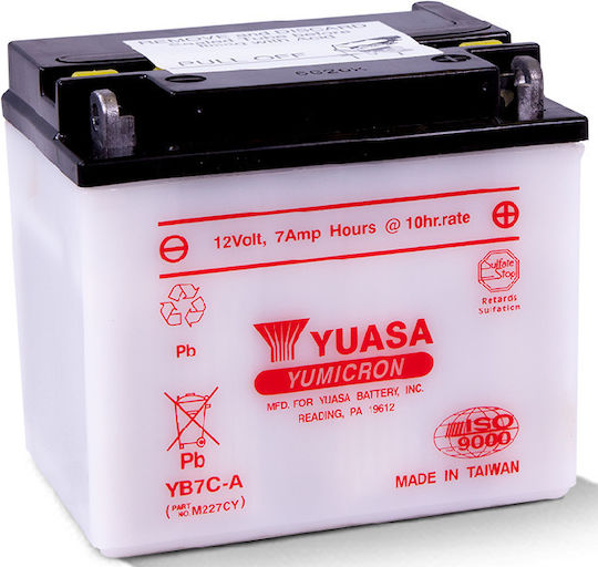Yuasa Motorradbatterie YB7C-A mit Kapazität 7Ah