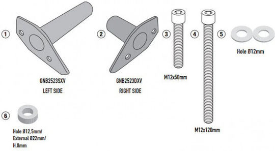 Givi Мотоциклетна В Част Черен Цвят SLD5139KIT