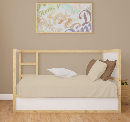 Dimcol Bebe Solid Baby Bettlaken Für Krippe Baumwolle Angepasst Beige 70x140cm
