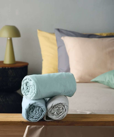 Kentia Suave 22 Baby Sheet Crib Cotton Fitted Gray 70x140cm
