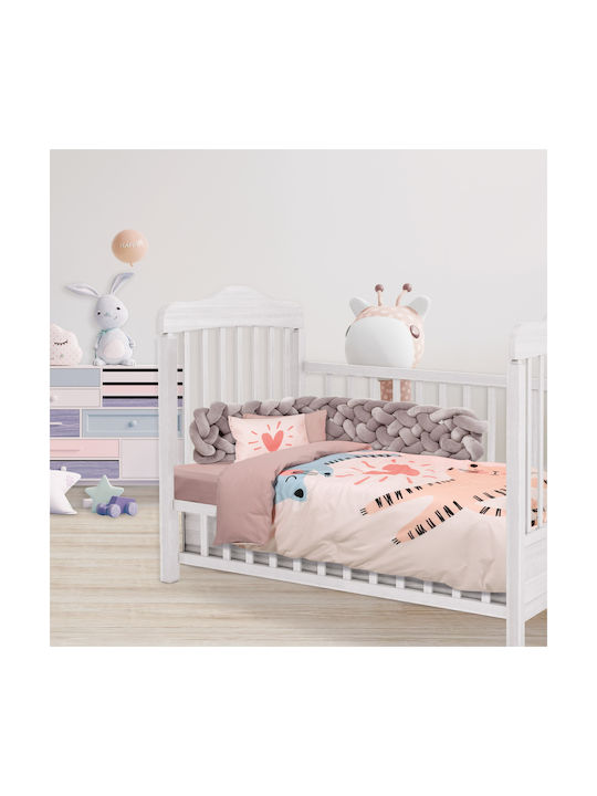 Das Home Baby Sheets Set Crib Cotton Pink 125x170cm 3pcs