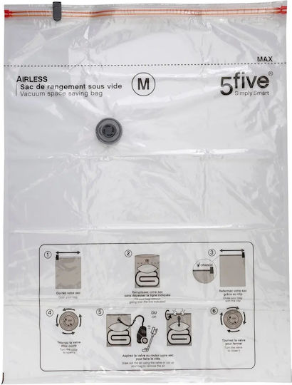 5Five Plastic Storage Bag For Clothes Airtight and with Vacuum 80x60cm 1pcs