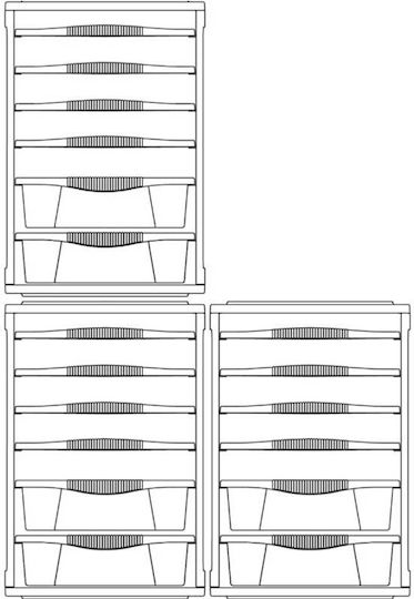Bama Plastic Clothes Shelf in Grey Colour 41x34x53cm