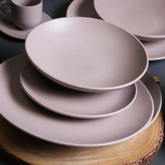 Porto Brasil Bio Mahogany Porto Brasil Farfurie joasă Ceramică Alb cu Diametru 27cm