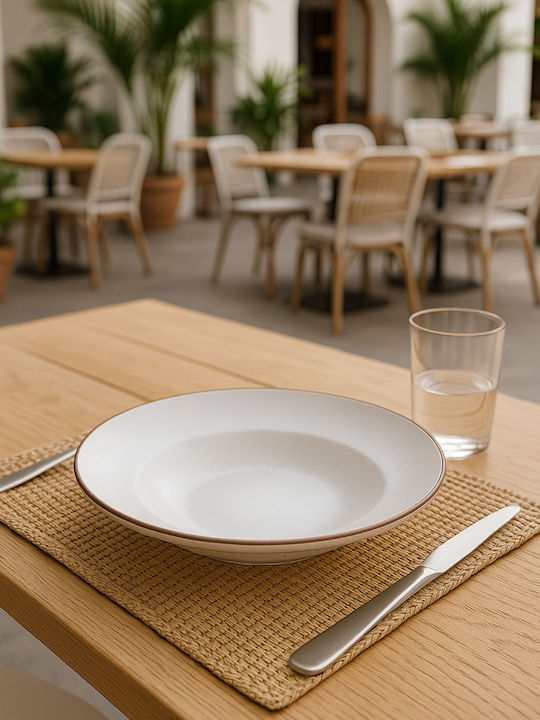 GTSA Frost Plate Soup Ceramic Gray with Diameter 27cm