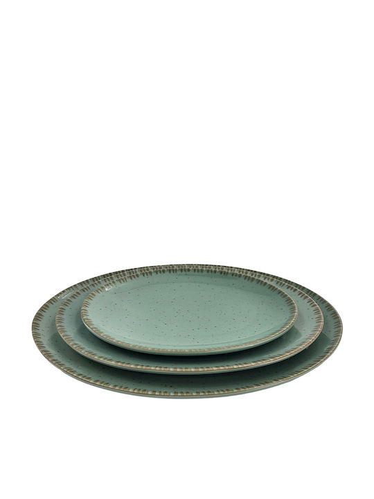 Dot Πιάτο Ρηχό Οβάλ από Πορσελάνη Πράσινο 26x26cm