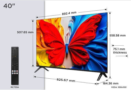 TCL Смарт Телевизор 40" Full HD QLED 40S51K (2025)