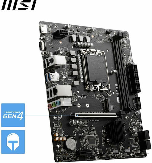 MSI PRO H610M-E Motherboard Micro ATX με Intel 1700 Socket 7D48-019R