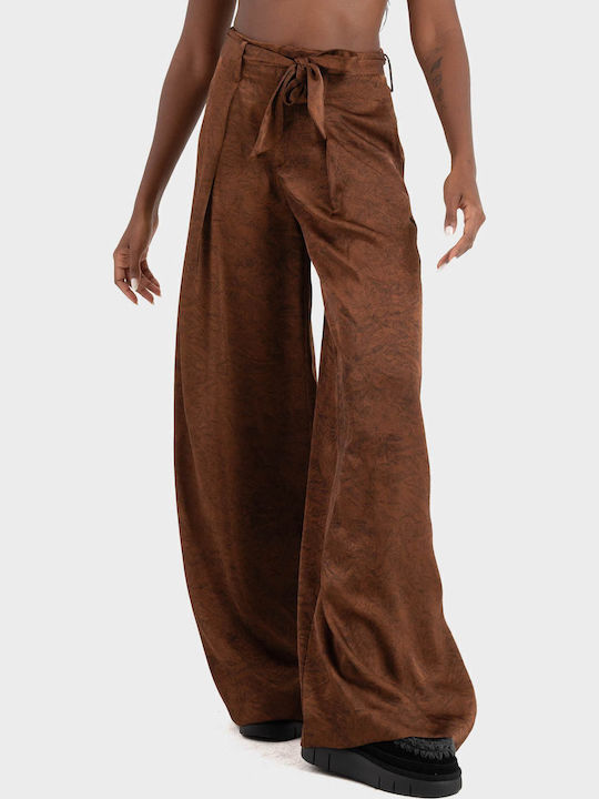Pants Γυναικείο Υφασμάτινο Παντελόνι Black, Brown