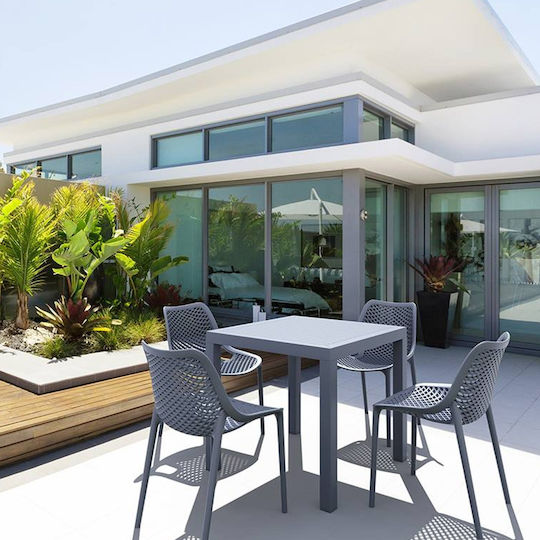 Outdoor-Stuhl Polypropylen Air Dark Grey 4Stück 50x60x82εκ.