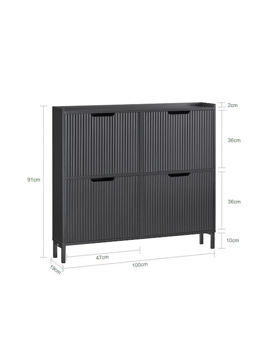 Metalică Suport pentru pantofi L100xW19xH91cm