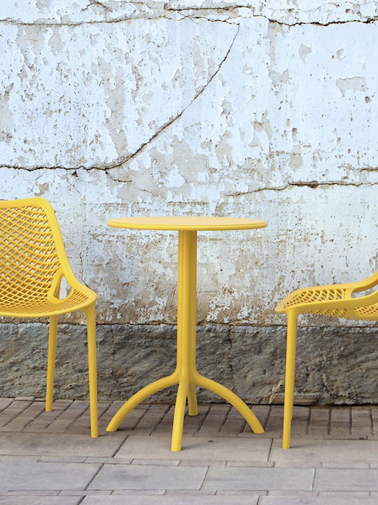 Scaun de exterior Polipropilenă Air Galben 50x60x82cm