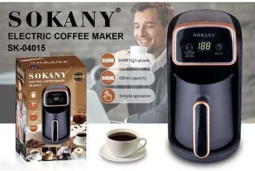 Sokany Greek Coffee Machine 600W with Capacity 600ml Black