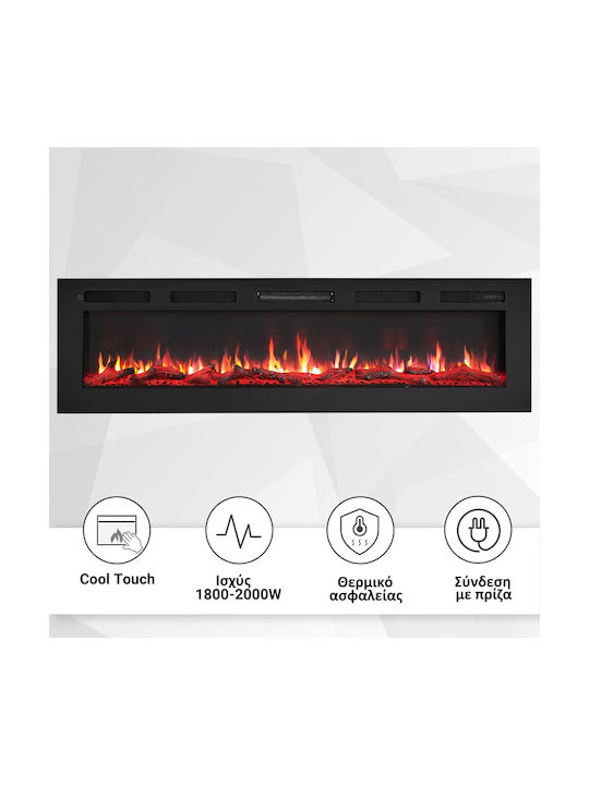 Richen Wall Mounted Electric Fireplace 900W 153x43cm