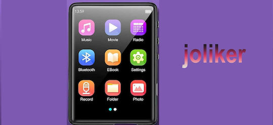 Joliker MP3 Player (64GB) with IPS Touch Screen 2.4" Multicolour