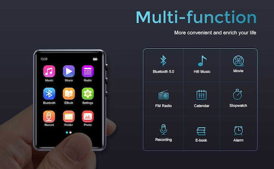Joliker MP3 Player (64GB) with IPS Touch Screen 2.4" Multicolour