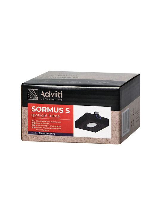 Redled Square Metallic Recessed Spot with Socket GU10 Black 9.6x9.6cm. 1pcs