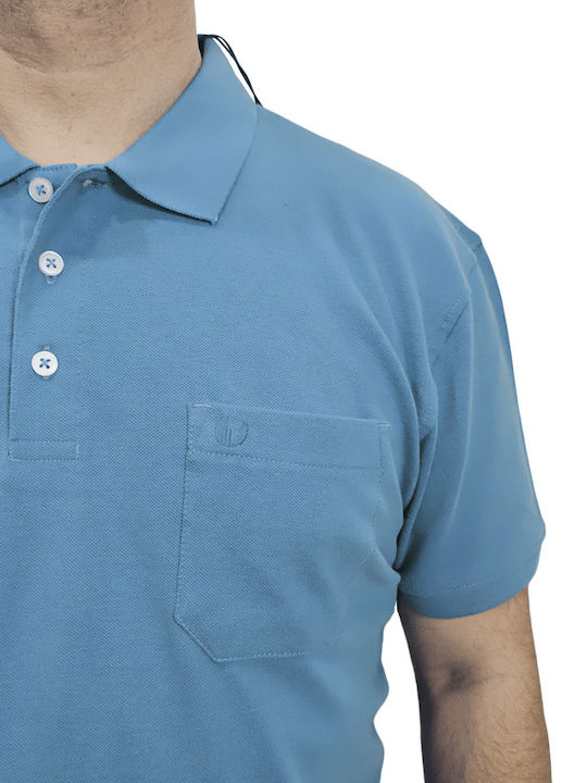 Polo Kurzarm Bluse Star Blau