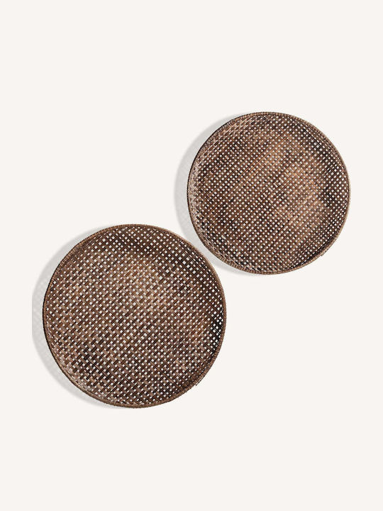 Vical Wooden Decorative Platters Set Brown 2pcs