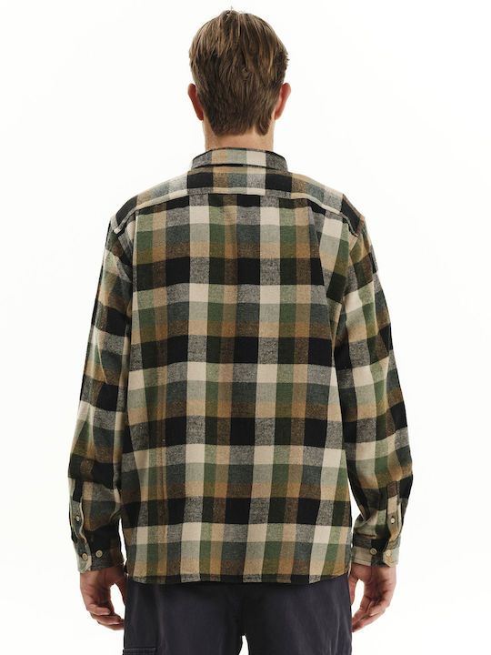 Long-sleeved Flannel Shirt Checked Plaid