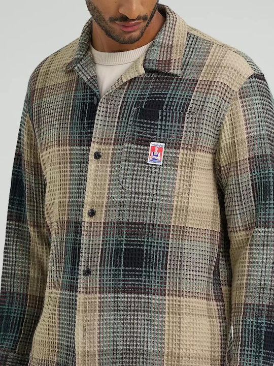 Casey Μακρυμάνικo Overshirt Καρό Electric Teal