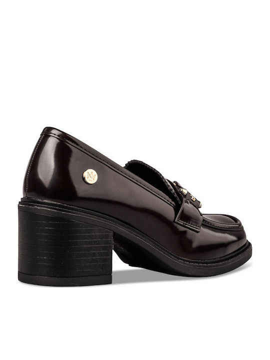 Pumps mit mittelhohem Absatz Burgundisch