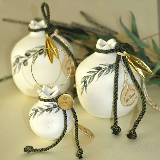 LiebeQueen Handmade Tabletop Lucky Charm Olive Branch Gold Ceramic 9.5x12cm 1pcs