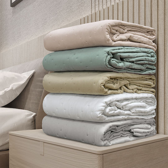 Lino Home Lipe Off Coverlet Single Microfiber Off White 160x220cm