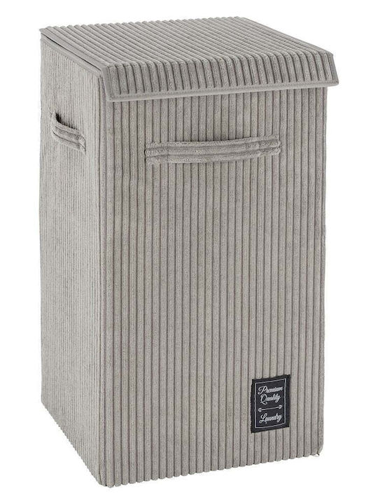 Wenko Stoff Wäschekorb 63lt mit Deckel 33x58x58cm Grau