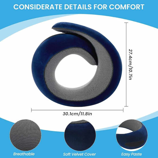Uncle George Memory Foam Travel Pillow with Carry Case Blue
