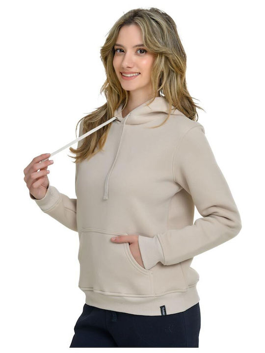 Women's Sweatshirt Hooded Ecru