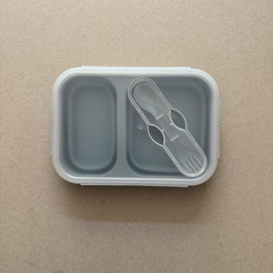 Nok Nok Foldable Kids' Food Container made of Silicone 0.95lt Light Blue
