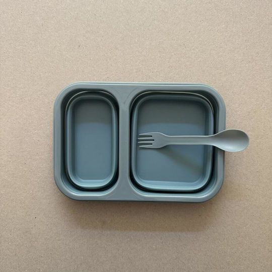 Nok Nok Foldable Kids' Food Container made of Silicone 0.95lt Light Blue