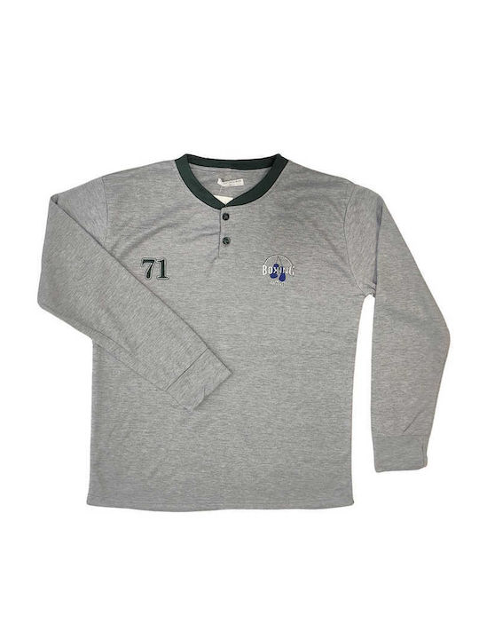 Lovelx Homewear Χειμερινή Ανδρική Πιτζάμα Γκρι