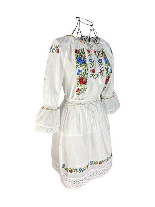 Girls Traditional Costume Dress Style CPC White Green
