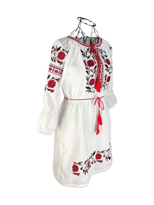 Mädchen Trachtenkleid Cpc Weiß Rot