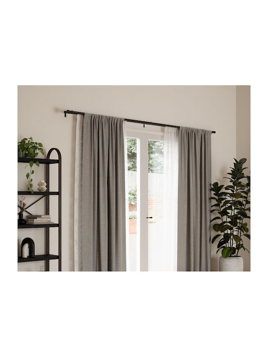 Umbra Extendable Metallic Curtain Pole Cappa Double with Rod Diameter 25mm Length 91-168cm Black