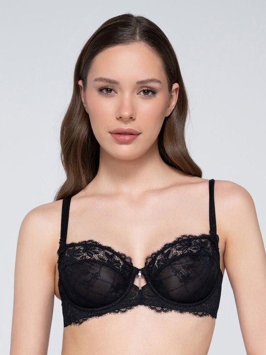 Balconette Black Сутиен с Банели