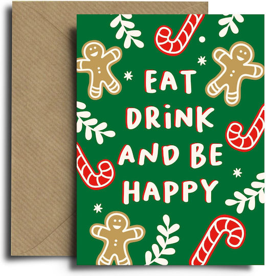 Grußkarte Eat Drink Happy