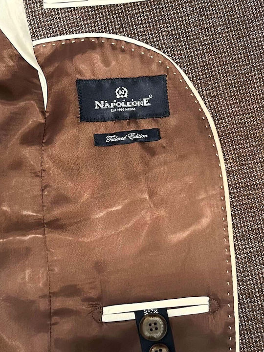 Ανδρικό Σακάκι με Στενή Εφαρμογή Brown