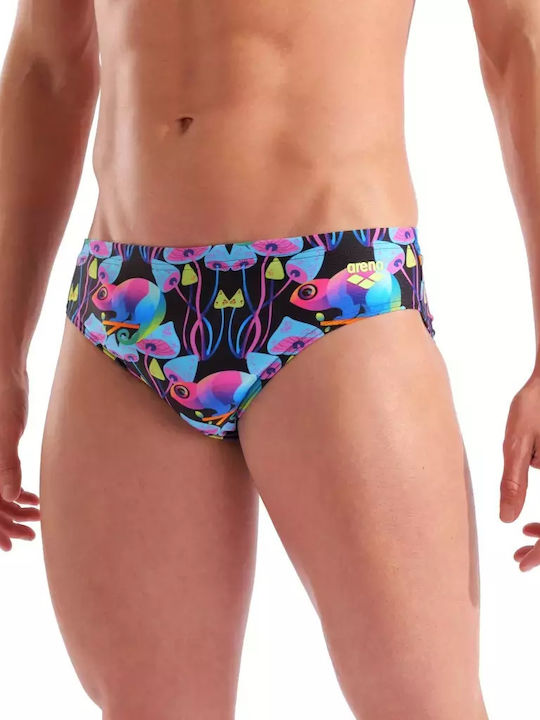 Men's Swimwear Slip Black with Patterns