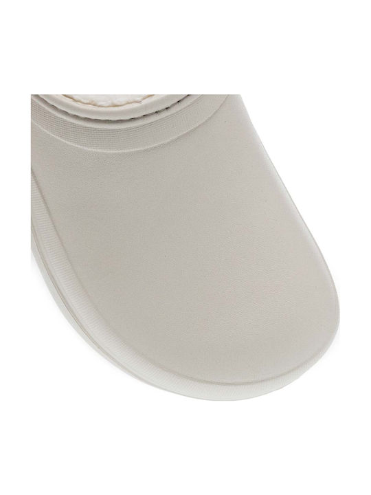 Parex Women’s Clogs with Fur Beige