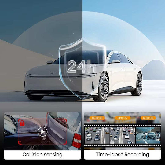 Imou Dash Camera T800 4K Ultra HD Ultra-Wide Night Vision 360° 24/7 Parking Monitoring Black LC-CDR8411-W-T800