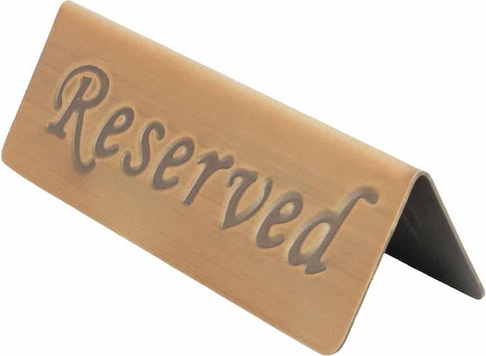 Tabletop Signage Inox 18/10 Reserved 13×6cm Double-Sided Vintage Copper