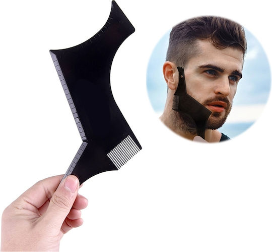 3 Pieces Beard Styling Template Men's Comb All-in-one Beard Shaping Tool Black