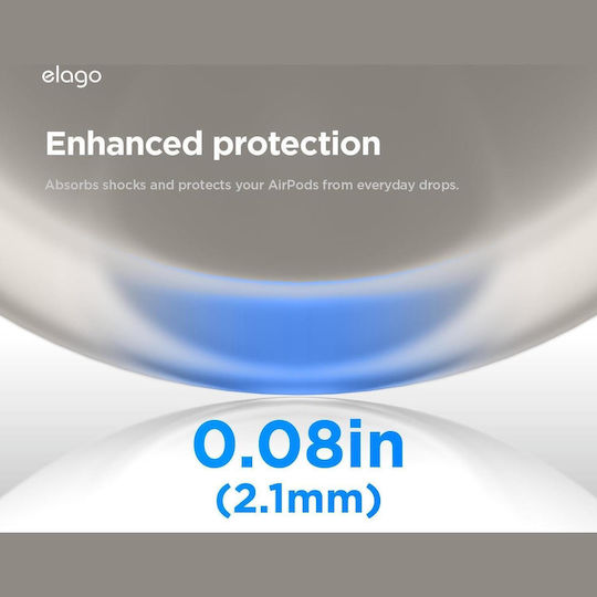 Elago Armor Hang Case Case Silicone in Gray color for Apple AirPods Pro 3