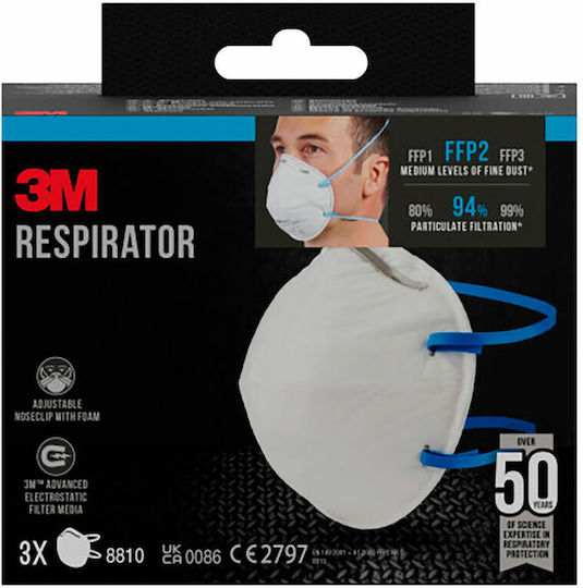 3M Protective Mask FFP2 White S7929754 3pcs