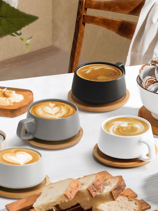 Miamio Set Căni Cappuccino Bambus Gri 320ml 4buc