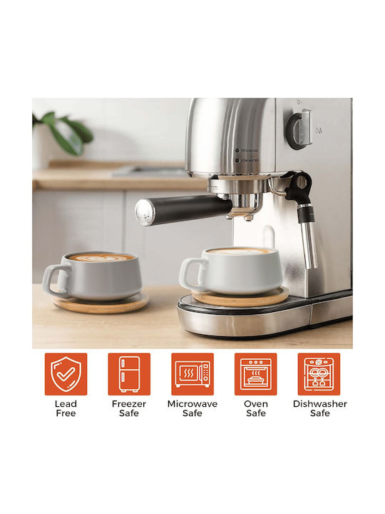 Miamio Set Căni Cappuccino Bambus Gri 320ml 4buc