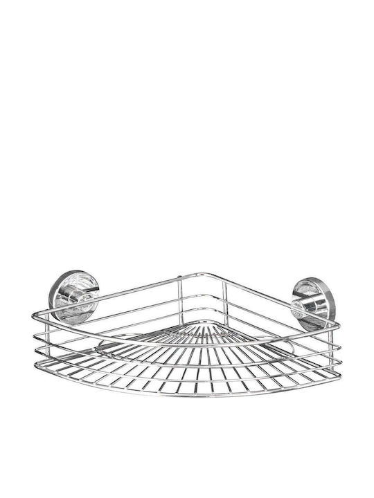 Wenko Colțar Montat pe perete Raft Baie Metal Argintie